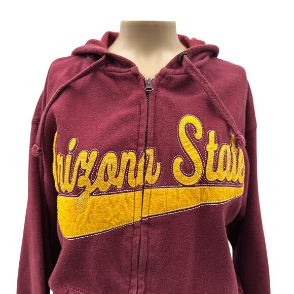 ASU Arizona State Maroon Full-Zip Hoodie Sweatshirt J-America Sportswear Women S - Picture 8 of 8